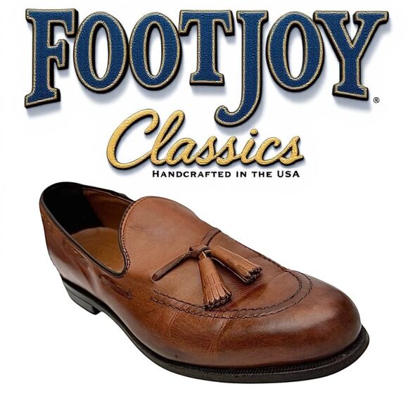 FootJoy Classics Brown Leather Tassel Loafers Made in USA 75499 Men Size 11.5 B - Picture 1 of 9